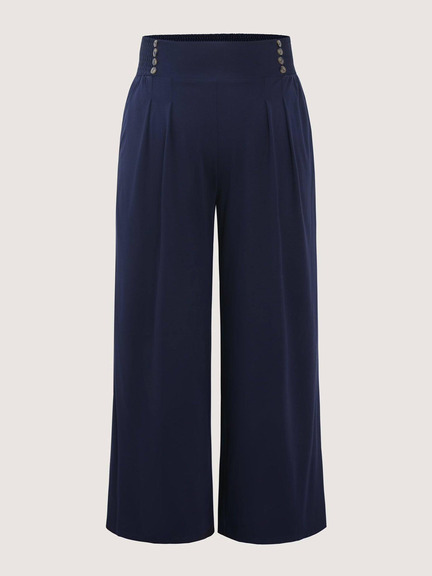 Supersoft Shirred Wide Waistband Button Lounge Bottoms