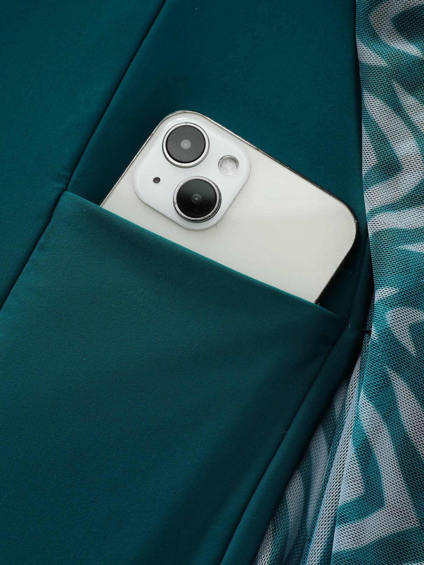 Chevron Print Flowy V-Neck Pocket Swim Dress