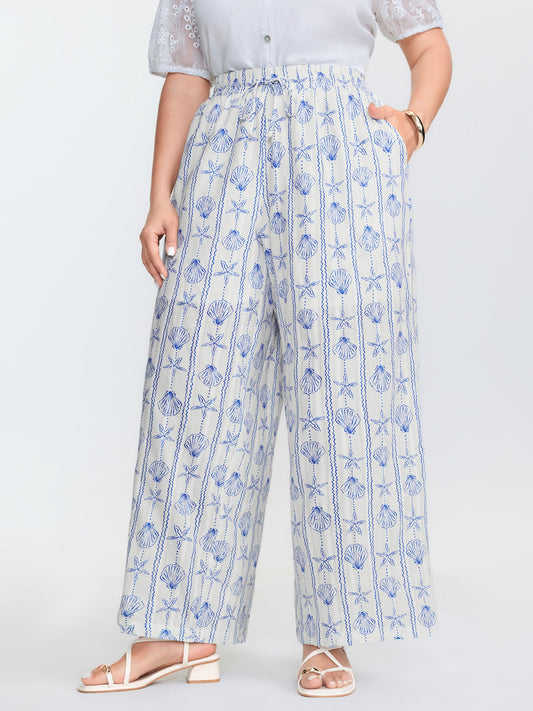 Floral Print Straight-Leg Pants